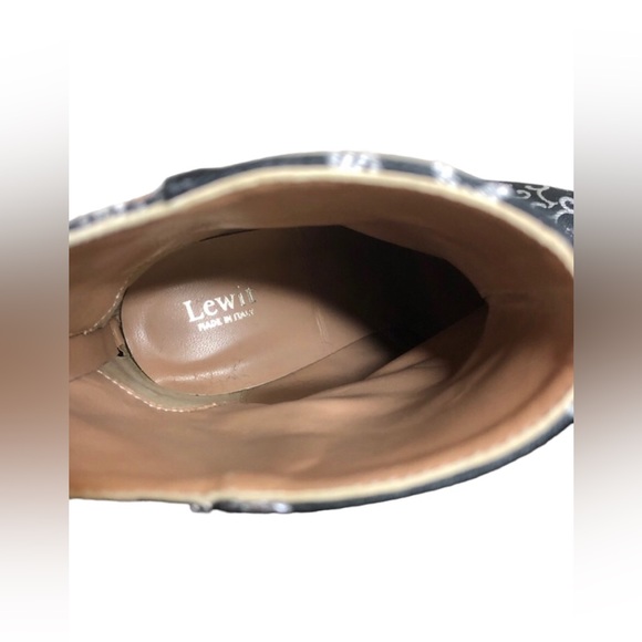 Lewit Lanzo Floral Silver and Black Block Heel Bootie Size 36.5 US Size 6 - Picture 8 of 12